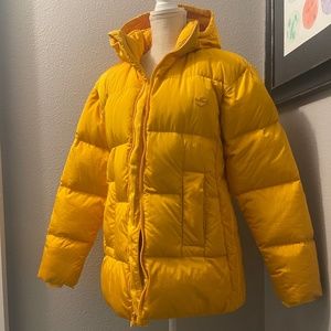 Adidas originals yellow gold puffer coat jacket parka, Small